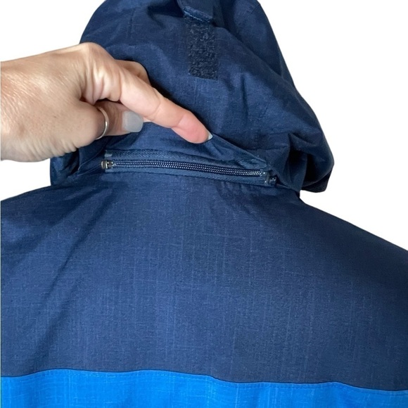 Columbia Omni-Tech Insulated Blue Jacket Zipper Snap Button Closure Size Large - Picture 6 of 16